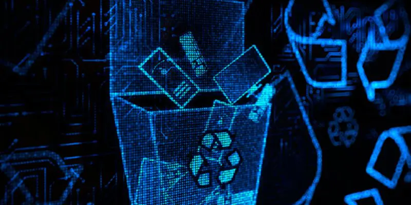 A blue neon light is shown in the shape of a box.